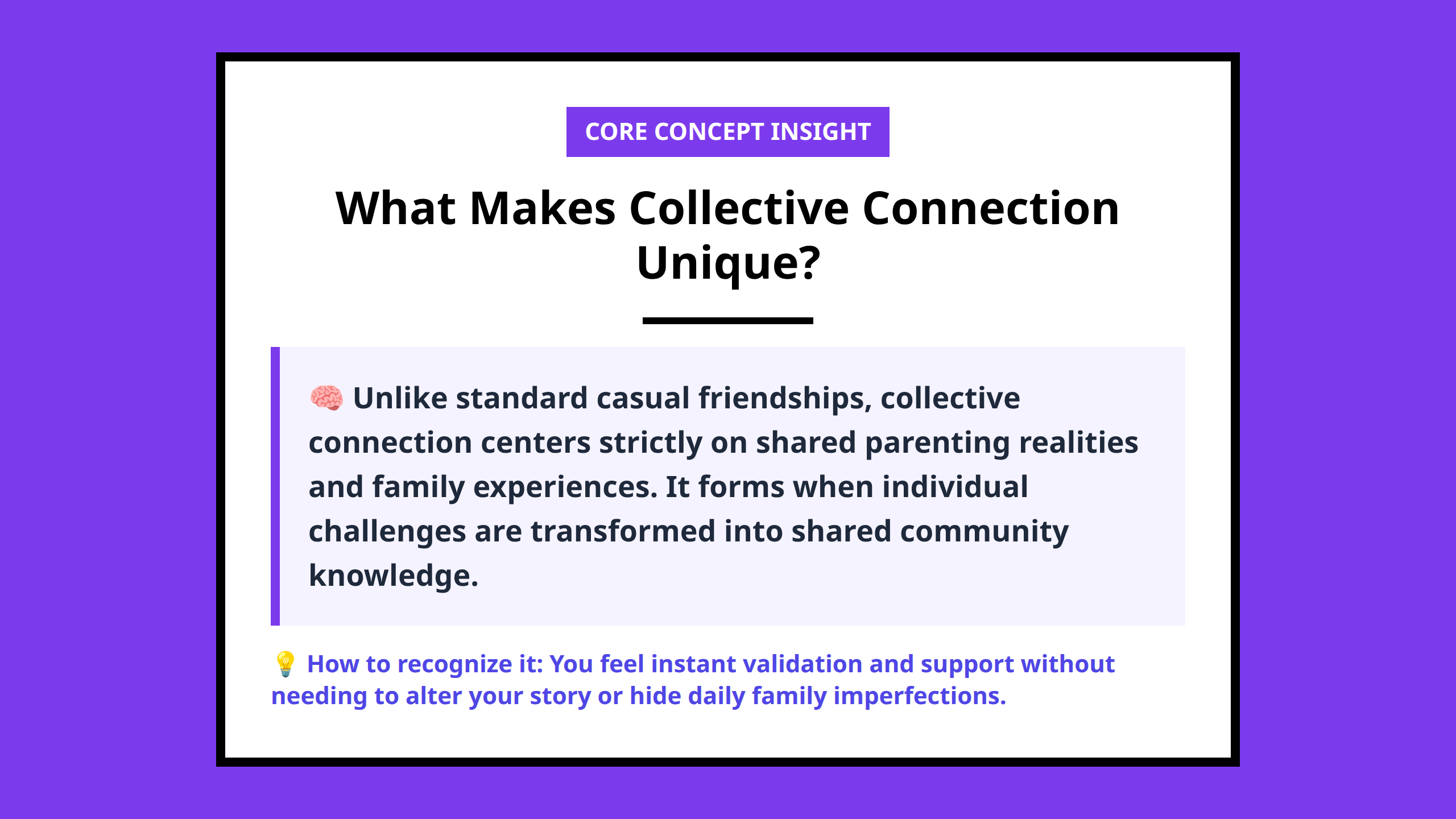 Core differences between collective connection and casual friendships.