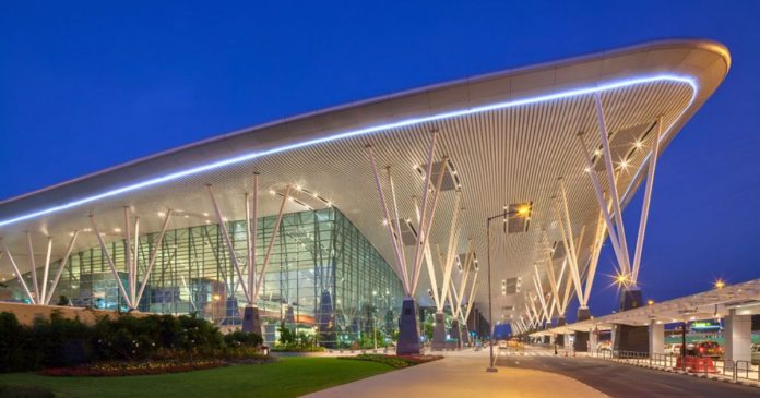 Airport terminal façade using aluminium honeycomb panels for energy-efficient design