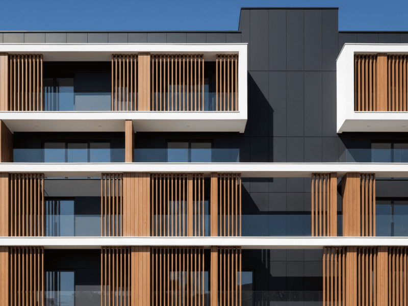 Front elevation with ACP Louvers