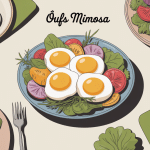avec quoi accompagner des oeufs mimosa, illustration centrale colorée d'oeufs mimosa et accompagnements