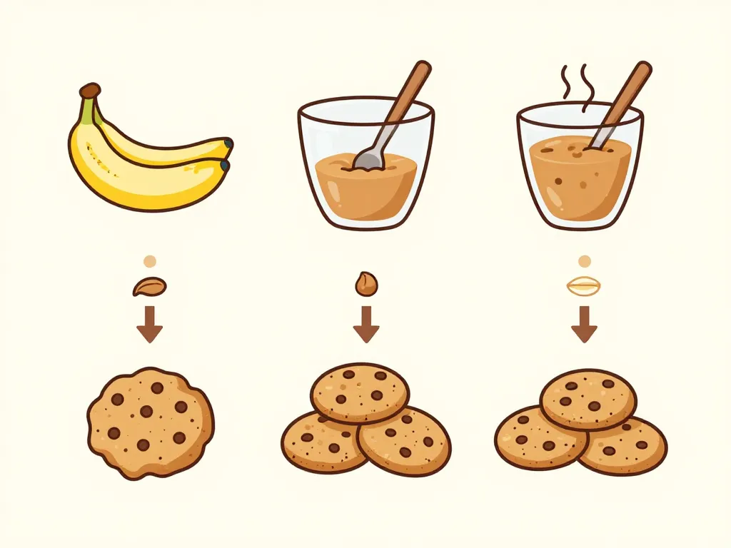 cookies banane avoine beurre de cacahuète étapes recette visuel