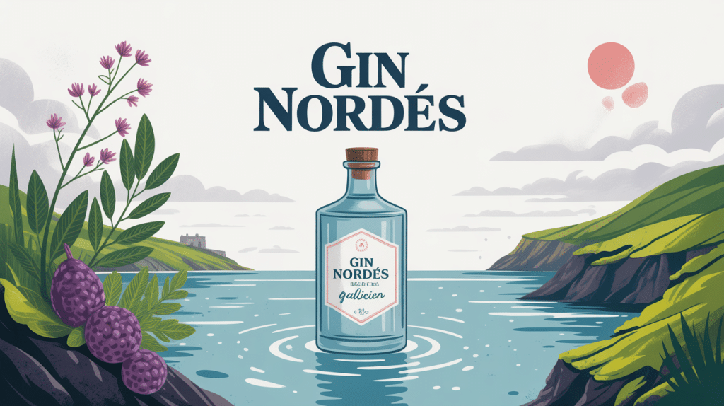 illustration gin nordes bouteille terroir galice