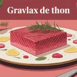 gravlax de thon présenté avec agrumes et épices