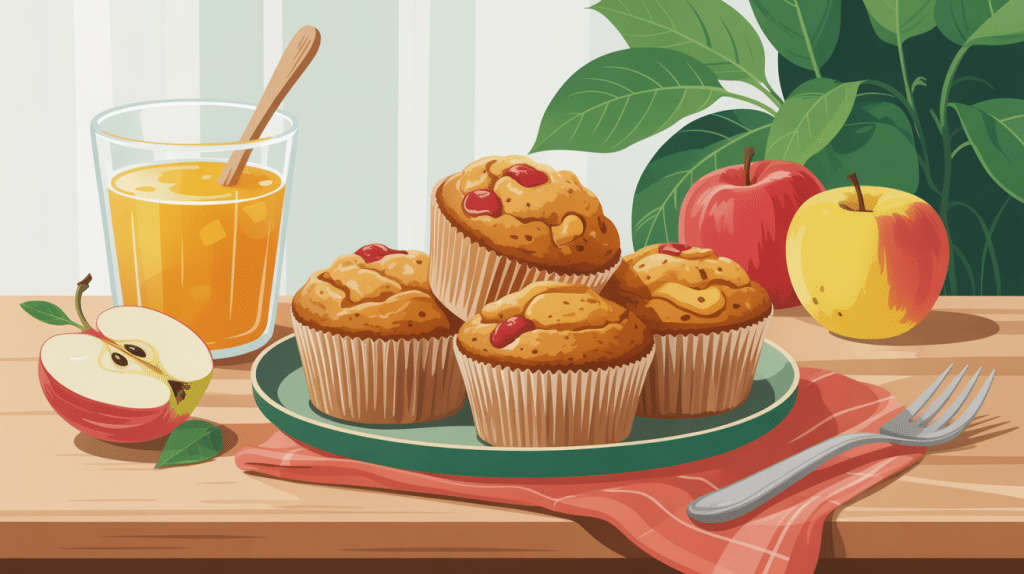 muffin compote de pomme healthy assiette table pommes compote