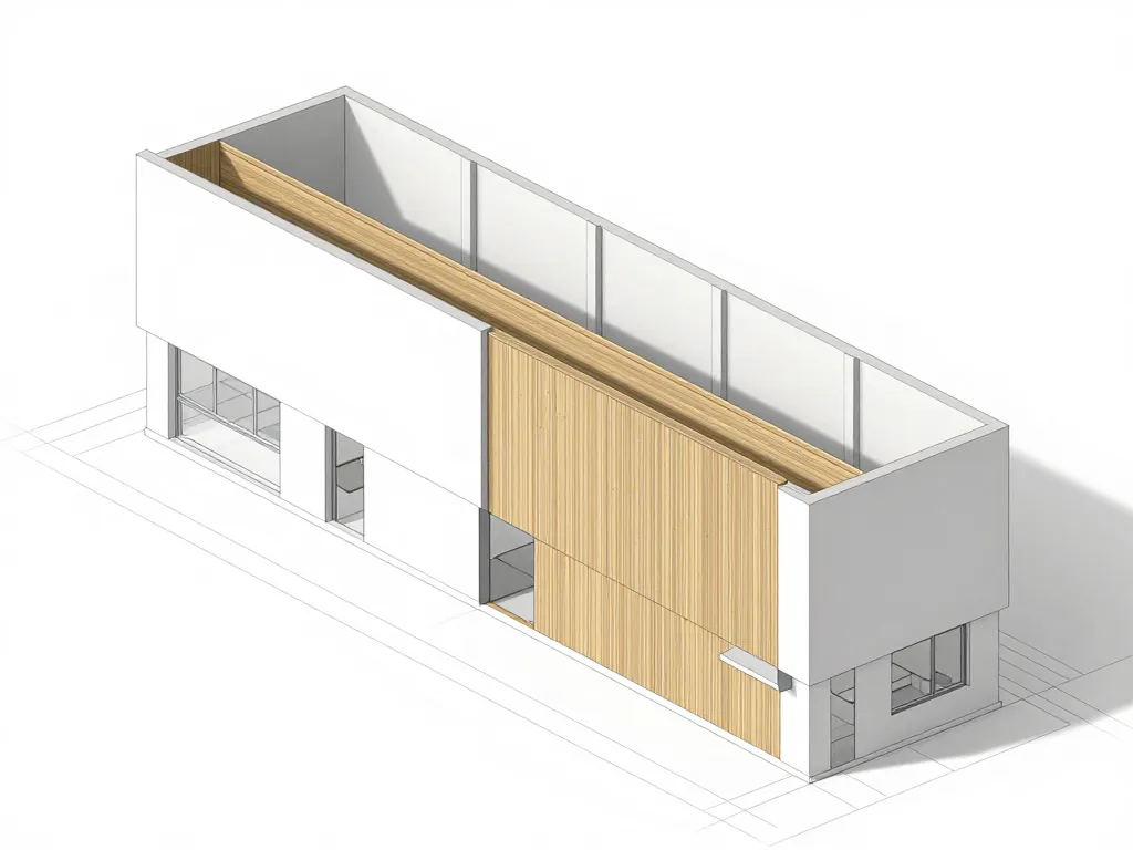 Schéma coupe murs refends maison moderne