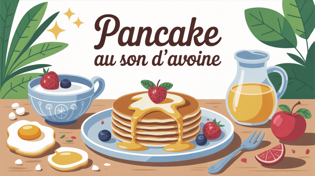 assiette de pancake au son d avoine avec ingrédients petit déjeuner