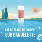 pas de trace de chlore sur bandelette piscine test visuel