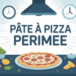 pate a pizza périmée devant frigo ouvert icônes avertissement