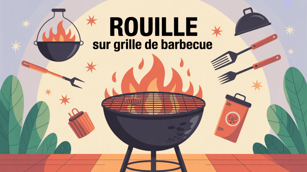 illustration sécurité rouille grille barbecue danger