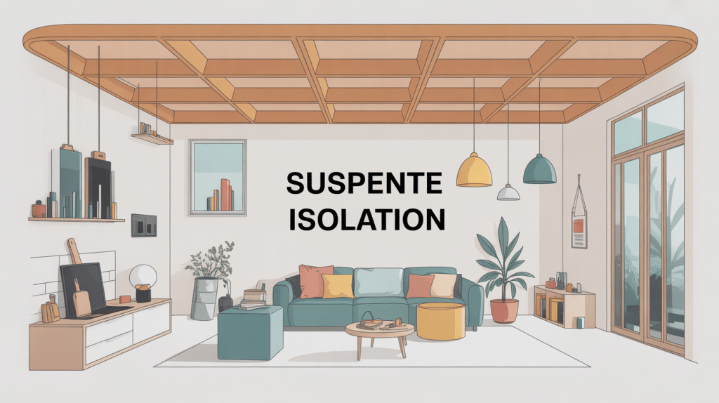 Illustration suspente isolation plafond ossature isolant