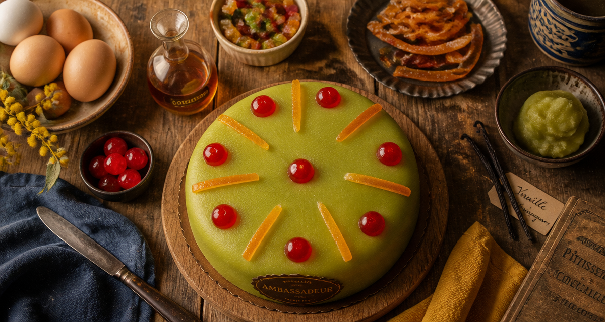 ambassadeur gateau traditionnel pâte d’amande et fruits confits