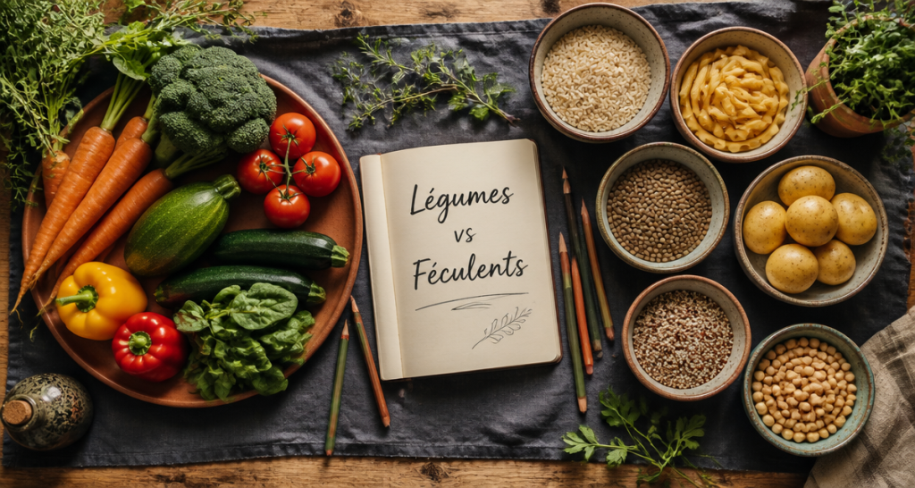 liste des legumes et feculents en assiette et bols