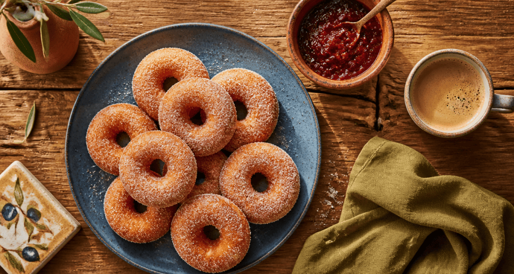 recette des beignets au four sur assiette en céramique