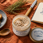 Rillette industrielle et grossesse sur table rustique