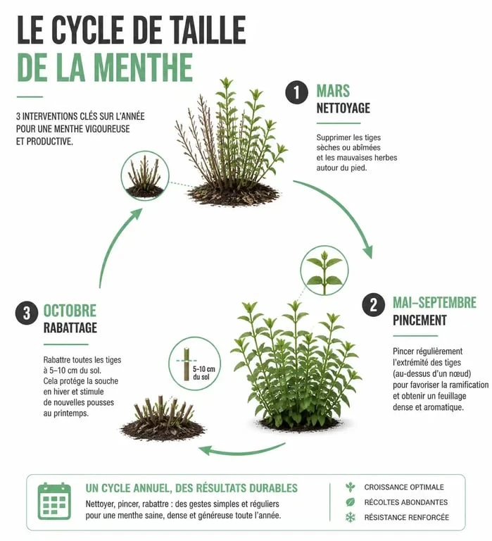 Calendrier de taille de la menthe : guide visuel pour savoir quand tailler la menthe au fil des saisons