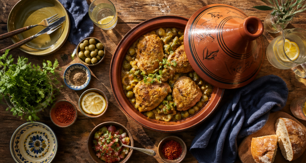 plat a base de poulet tajine citron olives