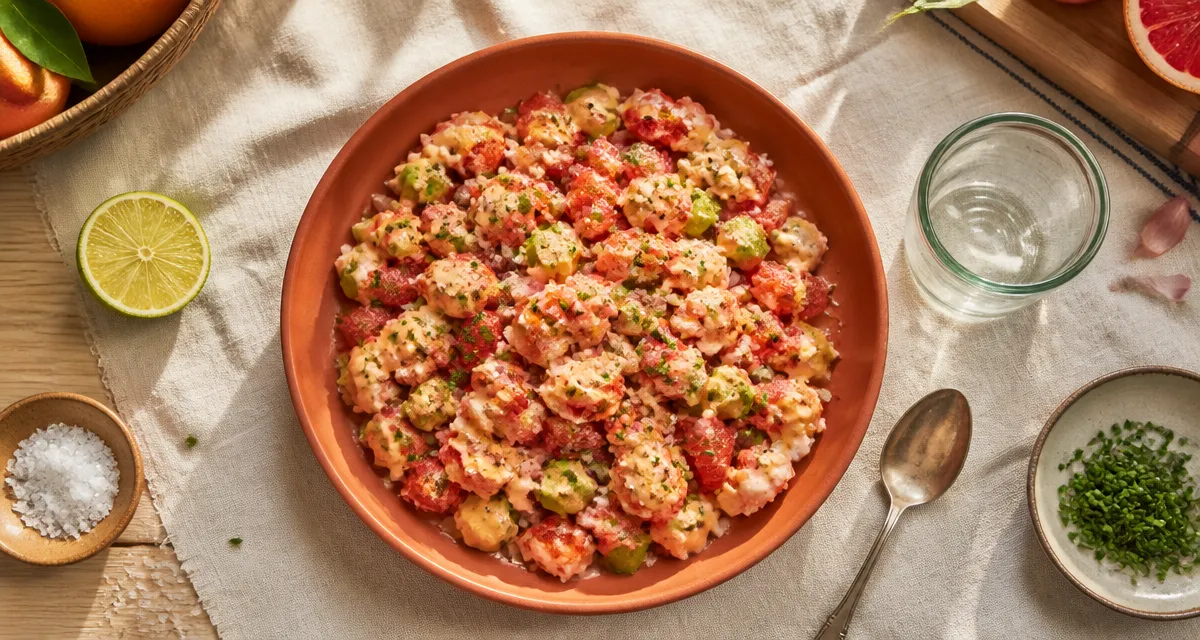 Salpicon de homard aux petits dés, agrumes et mayonnaise