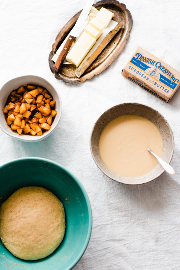 A photo showing a bowl of the risen dough.
