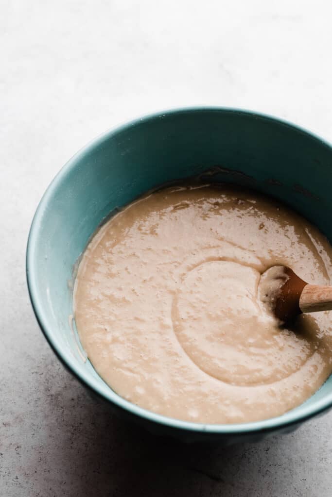 A bowl of the cupcake batter.