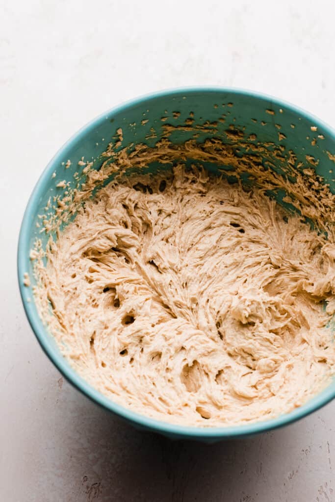 A bowl of the peanut butter dough.