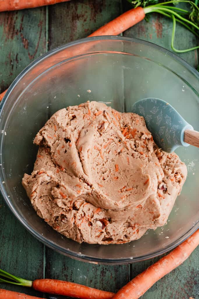 A bowl of the cookie dough.