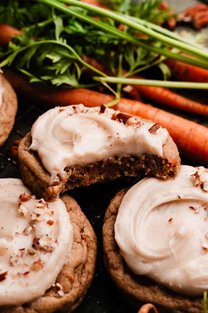 A cookie with a bite missing.