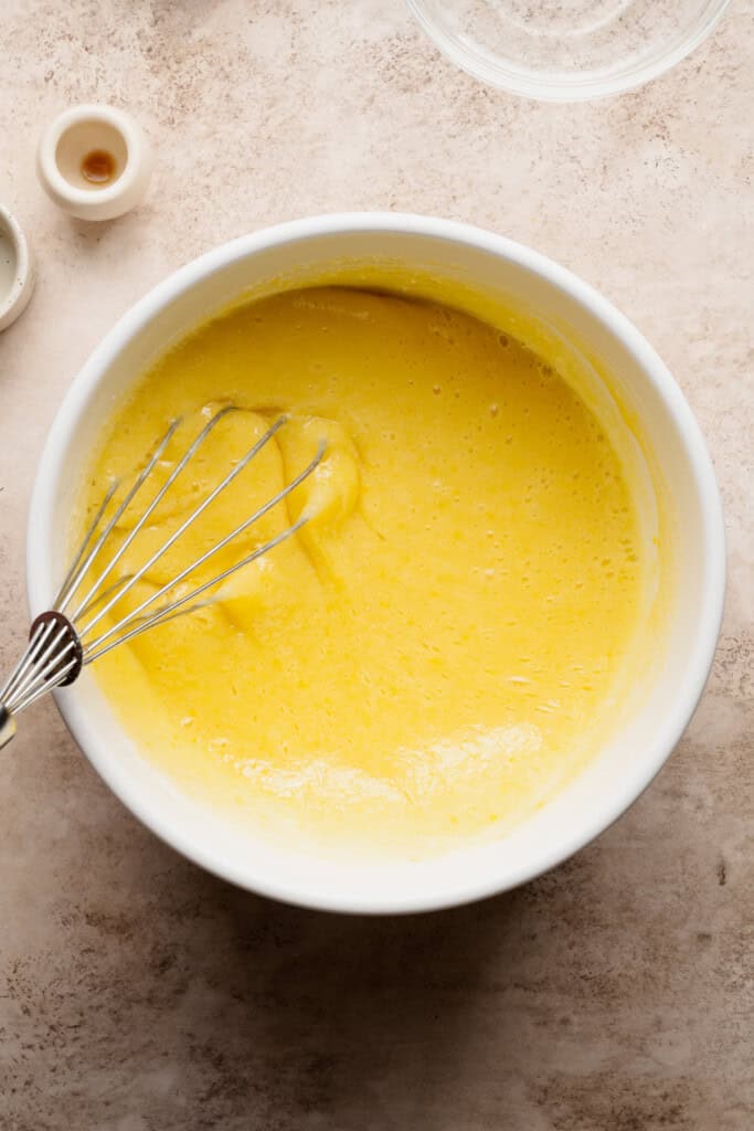 A bowl of the sugar and egg mixture.