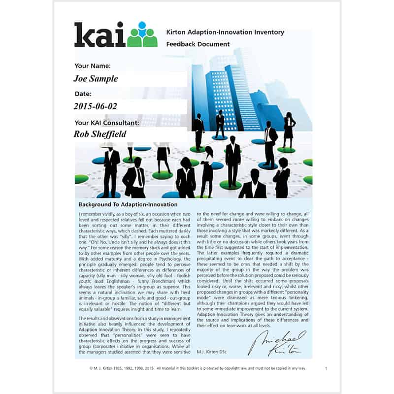 Kirton Adaption Innovation Report