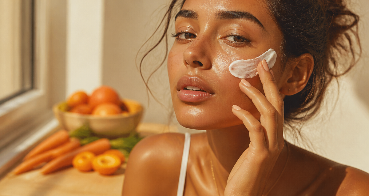 Bronzer au visage femme crème solaire lumière naturelle