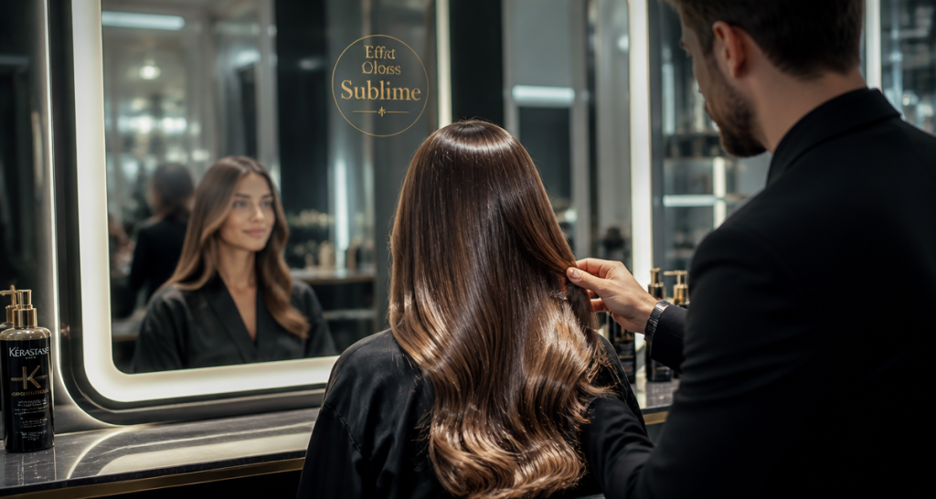 combien de temps dure un gloss cheveux femme salon