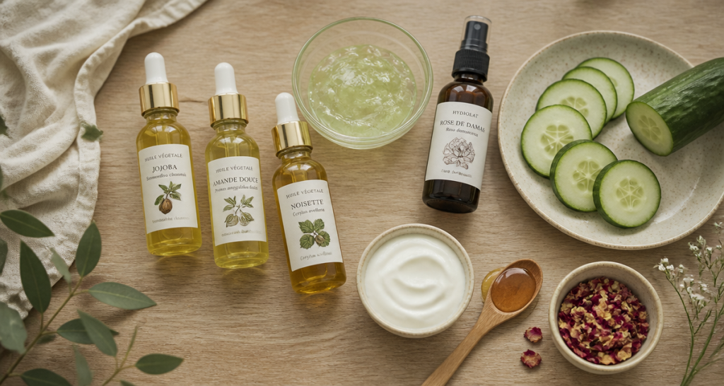 comment hydrater sa peau sans crème huiles végétales aloe concombre