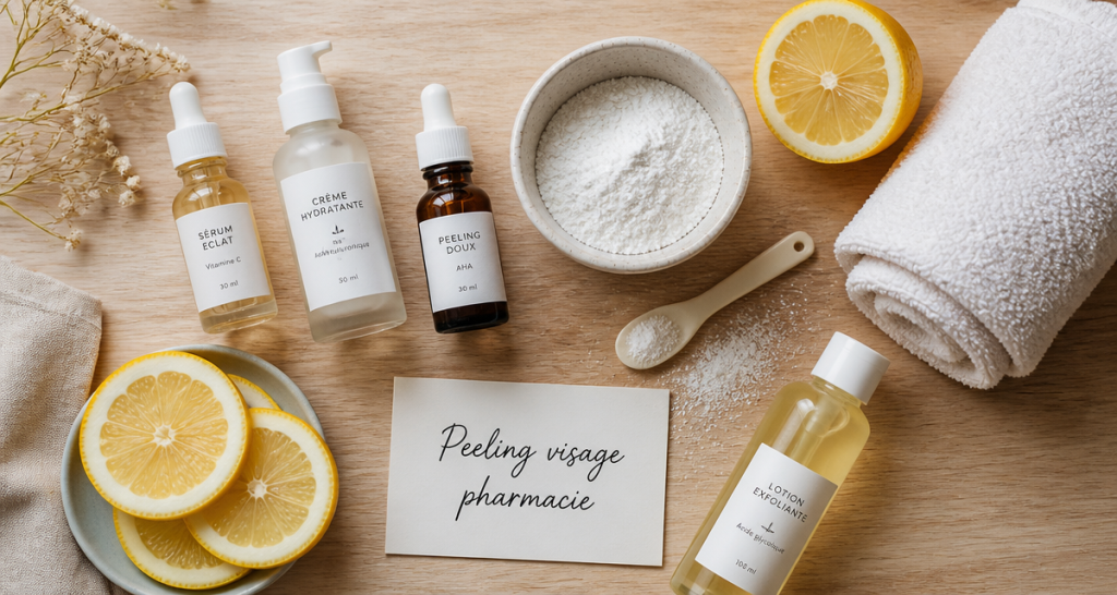 meilleur peeling visage pharmacie flacons soins citron poudre