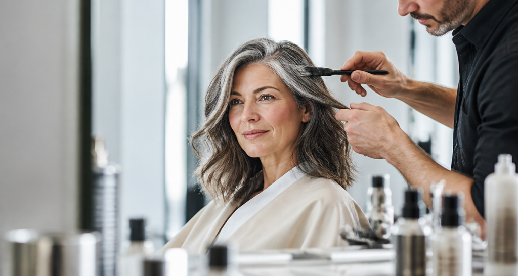 quel balayage sur cheveux blancs femme salon