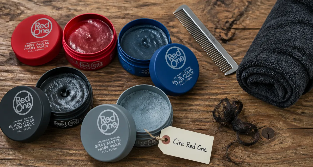 cire red one où acheter pots ouverts sur table de barbier