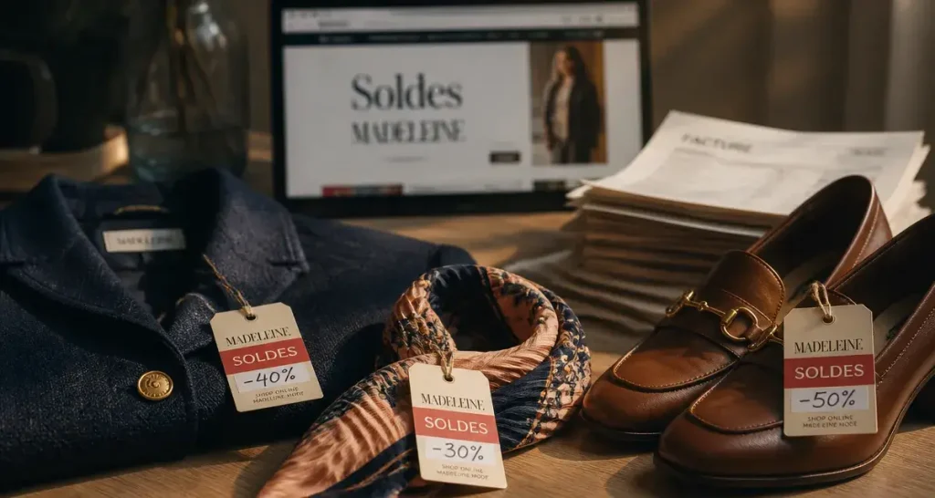 Madeleine soldes -80% : mode, blazer, foulard et chaussures