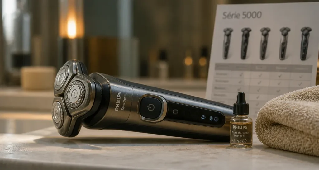Rasoir Philips Série 5000 avis, rasage électrique sur comptoir