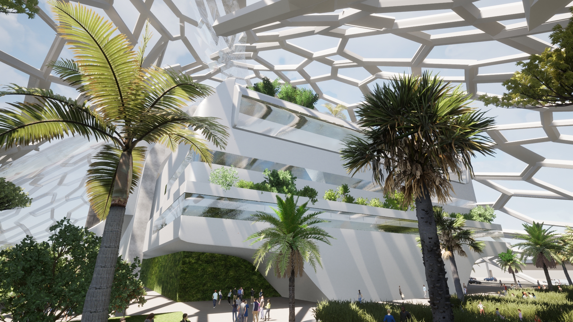 Under the Dome. Klimaneutrale Transformation des ICC Berlin. stadteingang West A100