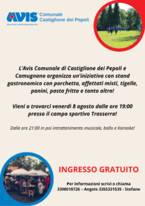 Avis Castiglione dei Pepoli | Stand gastronomico @ Campo sportivo Trasserra | Camugnano | Emilia-Romagna | Italia