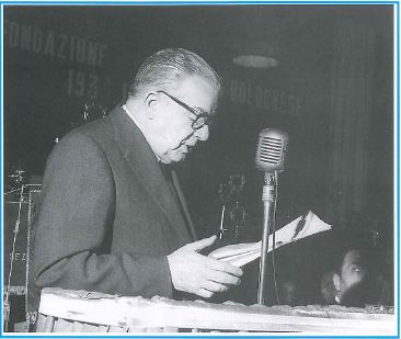 1964. Gherardo Forni durante le celebrazioni del 25° anniversario Avis Bologna