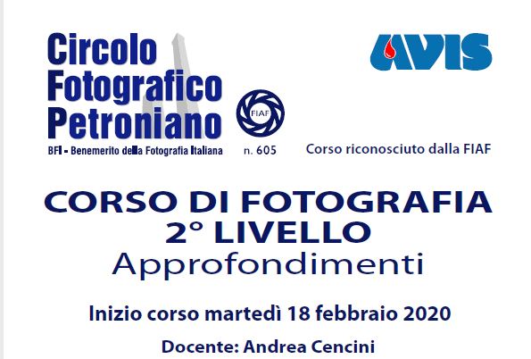 Corso fotografia 2° livello Avis