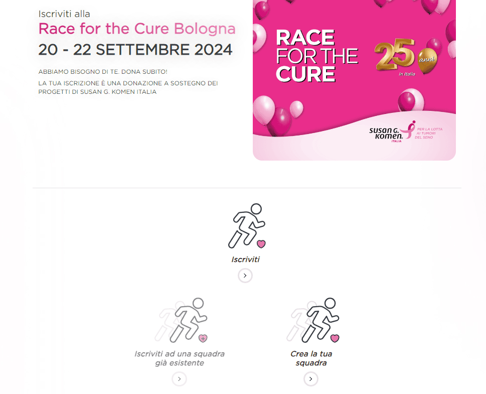 Iscriviti alla squadra Avis Race for the cure 1