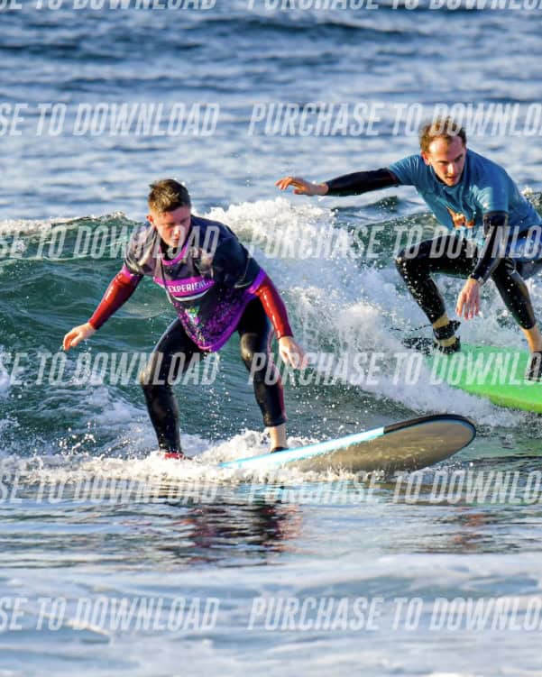 the author of bookedwithoutthought.com surfing in Tenerife