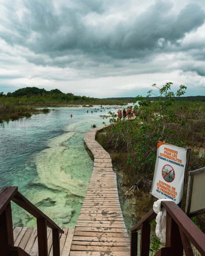 Los Rapidos, Bacalar with cloudy skies