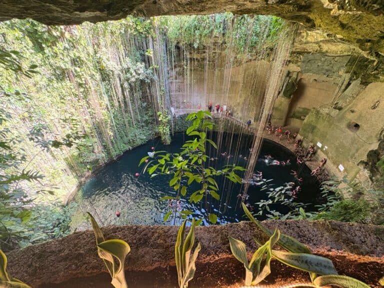 Cenote Ik Kul from the viewing platform
