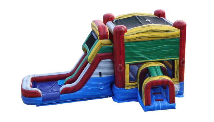 Double Dash Bounce House With Dual Lane Water Slide