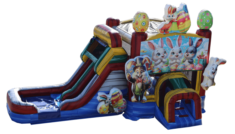 Easter Bounce House With Dual Lane Slide (Dry)