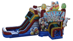 Easter Bounce House With Dual Lane Water Slide