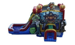 Halloween Bounce House With Dual Lane Water Slide