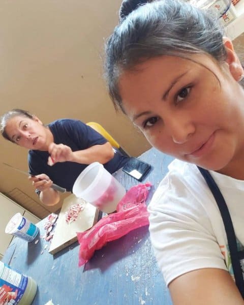 Senior Lunch Program cooking.