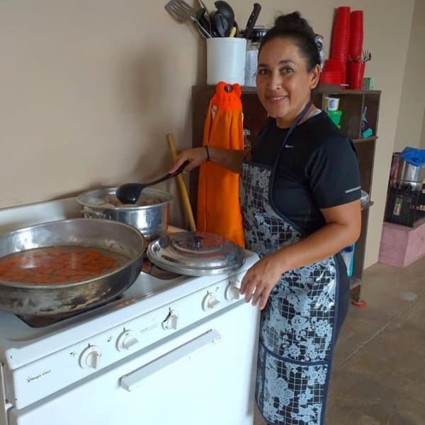 Senior Lunch Program cooking.